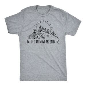 Mens Funny T Shirts Faith Can Move Mountains Amazing Religious Tee For Men